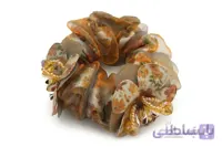 کش مو فانتزی گلدار قهوه‌ای