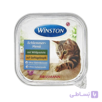 غذای کاسه‌ ای گربه گوشت شکار و مرغ وینستون Winston Game Pate On Poultry Aspic وزن 100 گرم