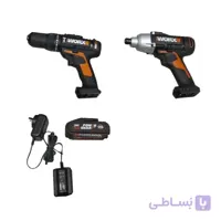 دریل شارژی چکشی و پیچ بند تقه ای ورکس Worx WX386.9 wx291.9 drill and wedge screw ا Worx WX386.9 wx291.9 Twin pack of rechargeable hammer drill and wedge screw 20v
