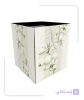 ساکدستی فانتزی طرح گل سفید با کاغذ گلاسه کد10260