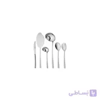 سرویس قاشق و چنگال 12 نفره ناب استیل طرح فلورانس استیل براق (124 پارچه) ا Nab-Steel Florence Steel Cutlery Set 124 Pieces