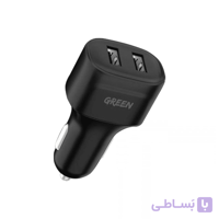 شارژر فندکی با کابل lightning گرین مدل dual port 1.2m