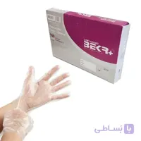دستکش یکبارمصرف پلاستیکی بکر بسته‌ی ۱۰۰ عددی