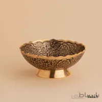 کاسه دورو برنجی میناکاری مدل گل ریز دوبل