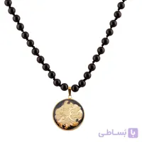 گردنبند سنگ اونیکس و ورق طلا ماه مرداد