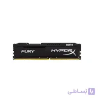 رم کامپیوتر کینگستون مدل HyperX Fury DDR4 2666MHz CL15 ظرفیت 16 گیگابایت ا Kingston HyperX Fury 16GB DDR4 2666MHz CL15 Quad Channel RAM HX426C15FBK4/16