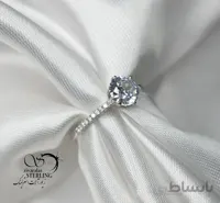 انگشتر تک نگین نقره زنانه