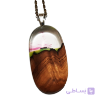 گردنبند چوب و رزین مدل Ak015