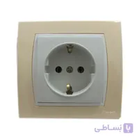 پریز ارت دار با مغزی پلی کربنات پارت الکتریک با قاب کرم مدل آذین