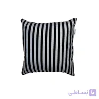 کوسن ترکیبی چرم و مخمل مدل رومی رنگ مشکی