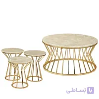 ست جلو مبلی و عسلی استیل گرد مدل سوارز