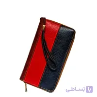 کیف پول زنانه دور زیپ بند دار چرم طبیعی فولوتر