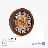 ساعت دیواری چوبی فانتزی رنگی 6311
