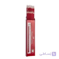 بسته 12 عددی مداد قرمز فابر کاستل مدل P101 ا fabercastell red pencil