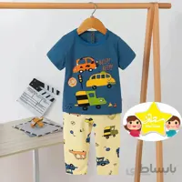ست تیشرت شلوار ماشینی تمام پنبه کد:9121