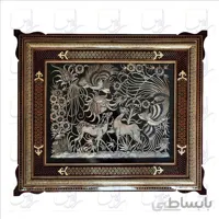 تابلو قلم زنی با قاب خاتم دو شاسی سایز 73*63