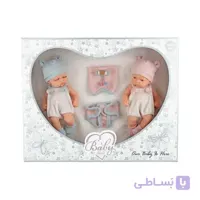 عروسک طرح نوزاد مدل baby solovely ارتفاع 22 سانتی متر مجموعه 2 عددی