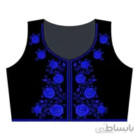 جلیقه مخمل مشکی طرح گل رُز کد 734933