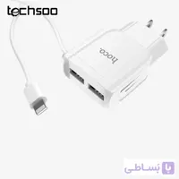 آداپتور دو خروجی هوکو با کابل لایتنینگ Hoco C59 Mega joy double Port Lightning (US)