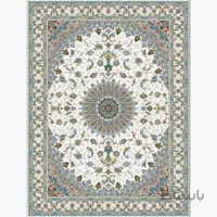 فرش ماشینی زاگرس طرح صنوبر زمینه کرم
