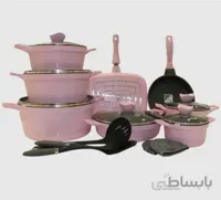 سرویس قابلمه 18 پارچه صورتی مدل کلاسیک یونیک UN-7776