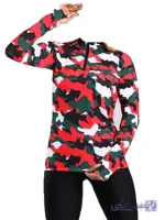 تیشرت ورزشی نیم زیپ فینگردار زنانه طرح چریکی ا Womens guerrilla design half zip sports Tshirt
