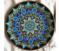 بشقاب سفالی گل آبی