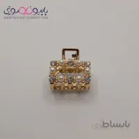 کلیپس مو فلزی نگین دار مستطیل کوچک