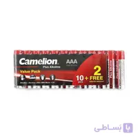 باتری نیم قلمی آلکالاین پلاس کملیون پک 10+2 عددی Camelion