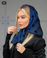 روسری قواره کوچک مدل توپی رنگ ابی