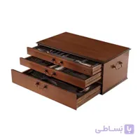 سرویس قاشق و چنگال 18 نفره ناب استیل طرح برلین استیل براق (116 پارچه) ا Nab-Steel Berlin Steel Cutlery Set 116 Pieces