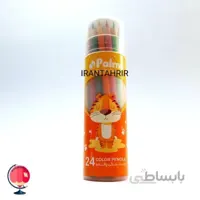 مداد رنگی 24 رنگ پالمو جعبه استوانه ای نارنجی