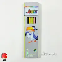مداد رنگی 6 رنگ شهباز جعبه مقوایی کلاغ