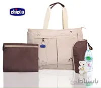 ساک لوازم نوزاد کرم طرح اکی داگ چیکو chicco