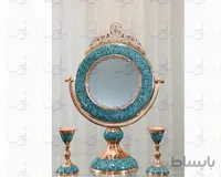 آینه گرد بزرگ تاج دار فیروزه کوب
