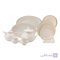سرویس غذاخوری 108 پارچه چینی زرین سری شهرزاد طرح مرکاتو(درجه عالی) ا Zarin Iran Shahrzad Melanie Dinnerware Set 108 Pcs