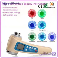 LuckyFine 4 in 1 فوتون LED دستگاه اولتراسونیک ماساژور صورت