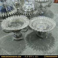 ست پذیرایی میوه خوری و شیرینی خوری برنزی طرح صدف