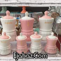 پاسماوری سرامیکی 7 پارچه صورتی سفید