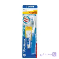 مسواک مسافرتی تریزا مدل Super Promo با برس متوسط + خمیر دندان تریزا حجم 9 میل (رایگان) ا Trisa Super Promo Travel Toothbrush With Medium Brush +Trisa Toothpaste 9ml