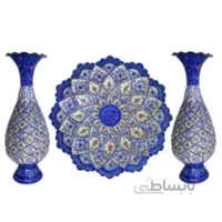 ست بشقاب و گلدان میناکاری کد 208