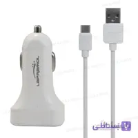 شارژر فندکی تایپ سی دو پورت لاپرامول (LAPRAMOL) مدل LP-R7