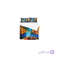 ست لحاف تک نفره ۴ تکه سه بعدی king size -طرح rainy night