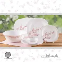 سرویس غذاخوری 28 پارچه طرح توسکا 448 قالب مربع پارس اپال
