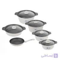 سرویس قابلمه گرانیتی 13 پارچه فورته Forte مدل کاترینا (سفید)