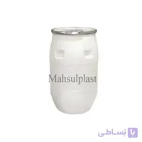بشکه ۱۰۰ لیتری دهانه گشاد سفید با تسمه فلزی
