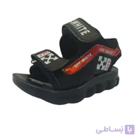 صندل پسرانه اف وایت مشکی قرمز 22