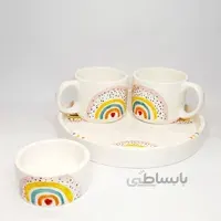 سِت چای خوری دو نفره طرح رنگین‌کمان