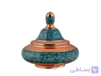 قندان فیروزه کوبی مدل بشقاب پرنده بزرگ
