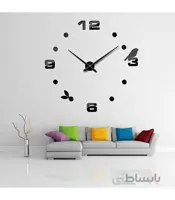 ساعت دیواری طرح پرنده (مشکی)